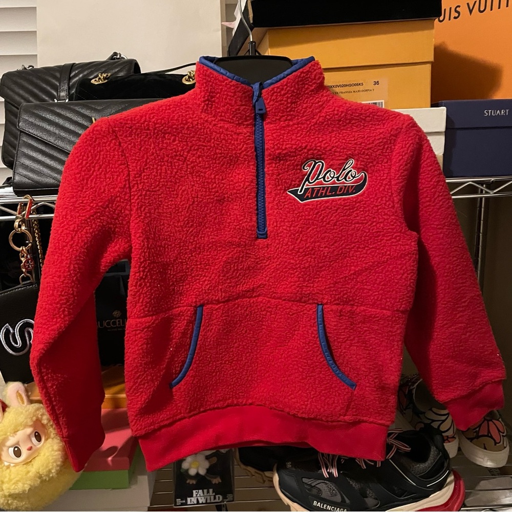 Polo by Ralph Lauren Athl. Div. Kids Red Fleece Pullover Jacket